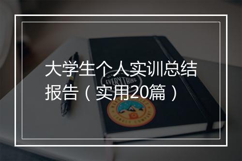大学生个人实训总结报告（实用20篇）