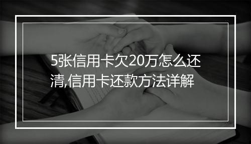 5张信用卡欠20万怎么还清,信用卡还款方法详解