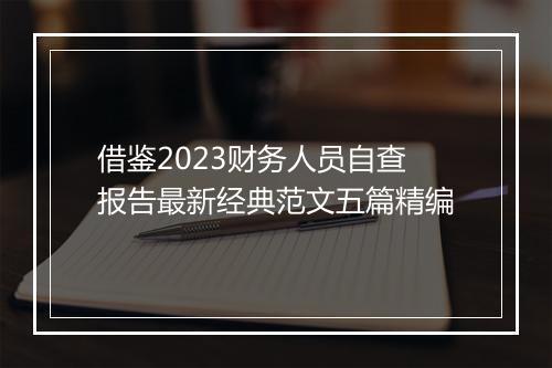 借鉴2023财务人员自查报告最新经典范文五篇精编