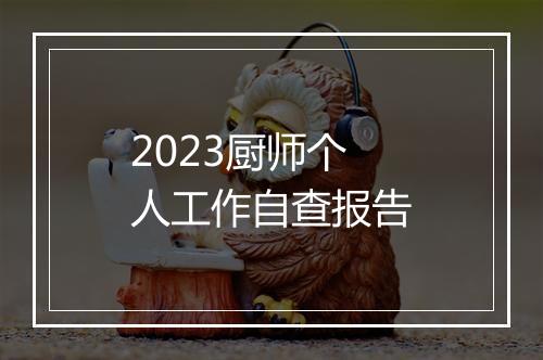 2023厨师个人工作自查报告