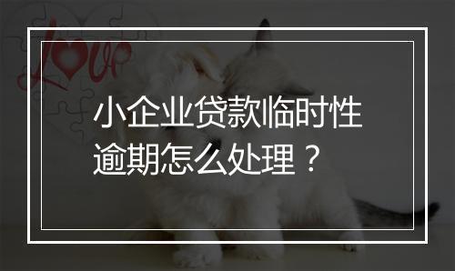 小企业贷款临时性逾期怎么处理？