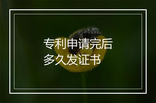 专利申请完后多久发证书
