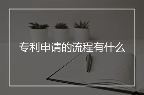专利申请的流程有什么