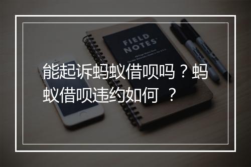 能起诉蚂蚁借呗吗？蚂蚁借呗违约如何 ？