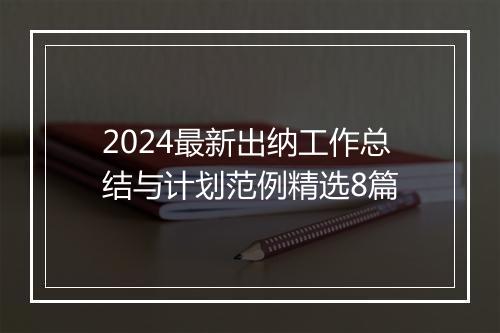 2024最新出纳工作总结与计划范例精选8篇