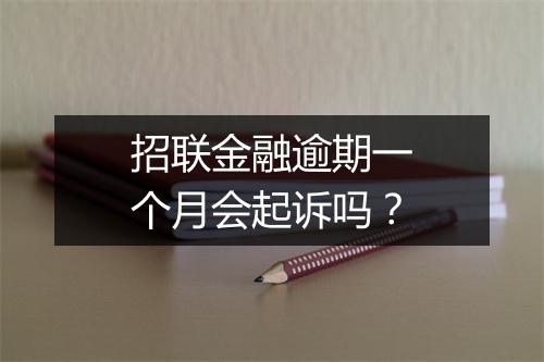 招联金融逾期一个月会起诉吗？