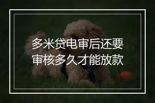 多米贷电审后还要审核多久才能放款