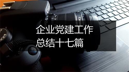 企业党建工作总结十七篇