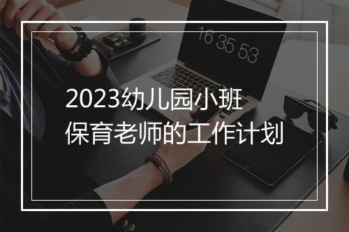 2023幼儿园小班保育老师的工作计划