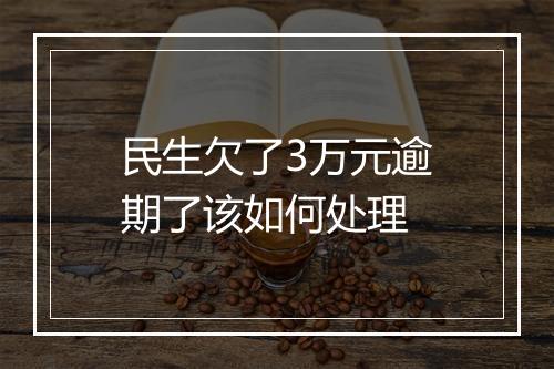 民生欠了3万元逾期了该如何处理