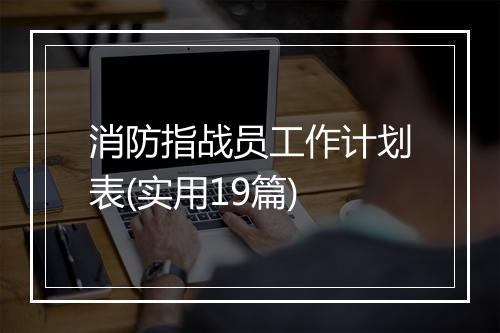 消防指战员工作计划表(实用19篇)