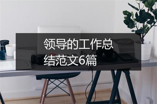 领导的工作总结范文6篇