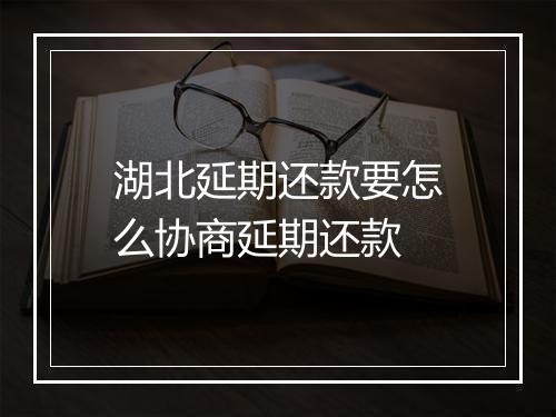 湖北延期还款要怎么协商延期还款
