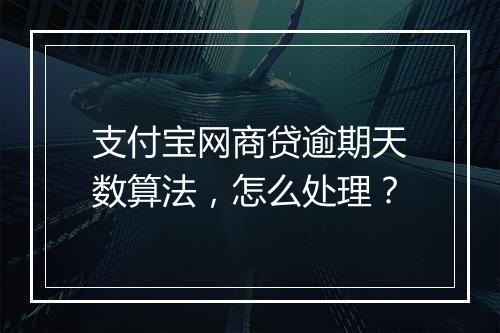 支付宝网商贷逾期天数算法，怎么处理？