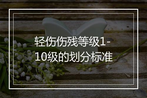 轻伤伤残等级1-10级的划分标准