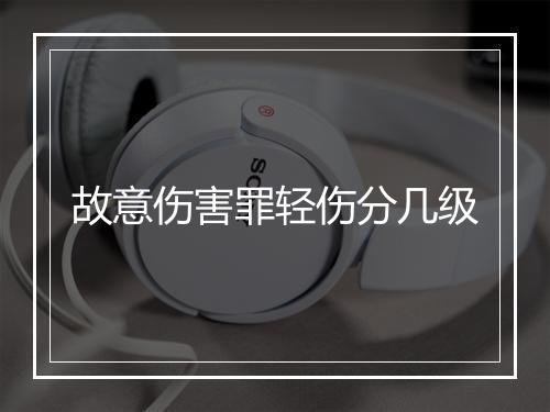 故意伤害罪轻伤分几级