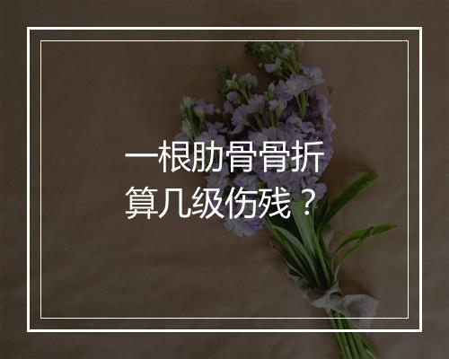 一根肋骨骨折算几级伤残？