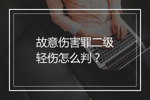 故意伤害罪二级轻伤怎么判？
