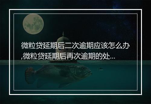 微粒贷延期后二次逾期应该怎么办,微粒贷延期后再次逾期的处理