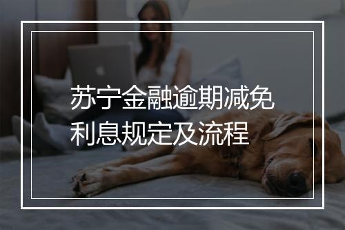 苏宁金融逾期减免利息规定及流程