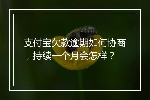 支付宝欠款逾期如何协商，持续一个月会怎样？