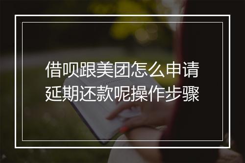 借呗跟美团怎么申请延期还款呢操作步骤