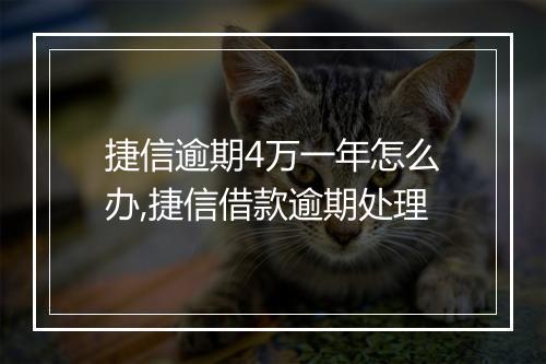 捷信逾期4万一年怎么办,捷信借款逾期处理