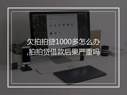 欠拍拍贷1000多怎么办,拍拍贷借款后果严重吗