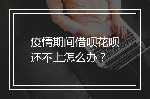 疫情期间借呗花呗还不上怎么办？