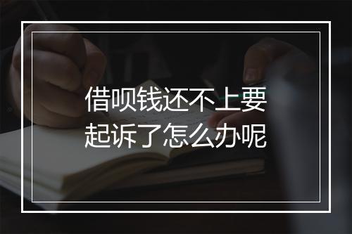 借呗钱还不上要起诉了怎么办呢
