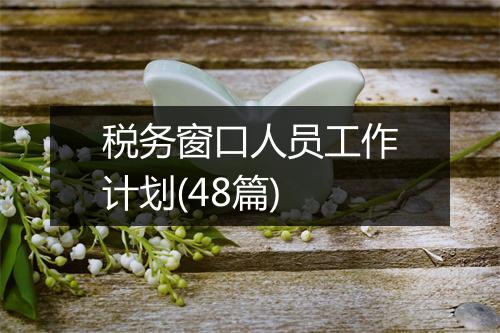 税务窗口人员工作计划(48篇)