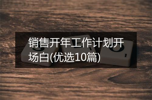 销售开年工作计划开场白(优选10篇)
