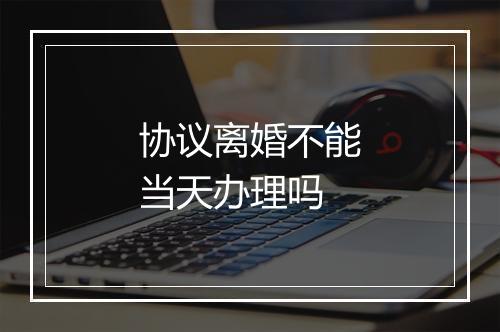 协议离婚不能当天办理吗