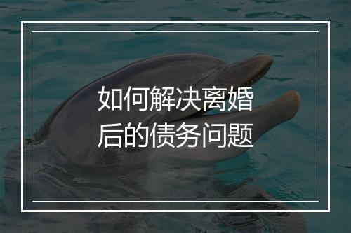 如何解决离婚后的债务问题