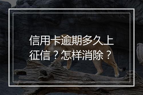 信用卡逾期多久上征信？怎样消除？