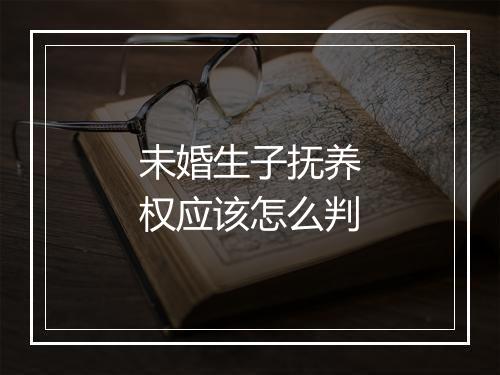 未婚生子抚养权应该怎么判