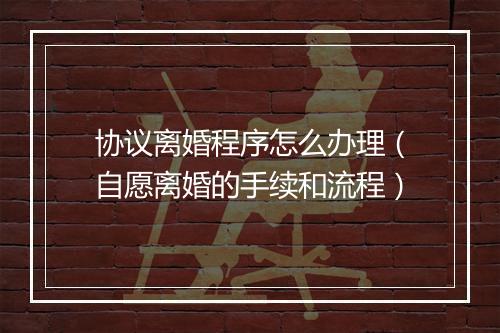 协议离婚程序怎么办理（自愿离婚的手续和流程）