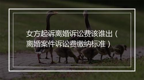 女方起诉离婚诉讼费该谁出（离婚案件诉讼费缴纳标准）