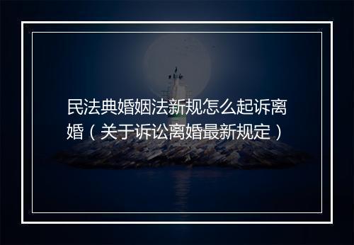 民法典婚姻法新规怎么起诉离婚（关于诉讼离婚最新规定）