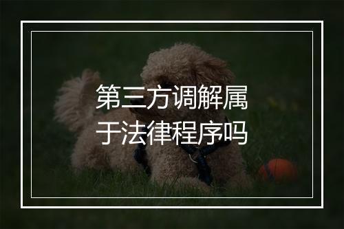 第三方调解属于法律程序吗