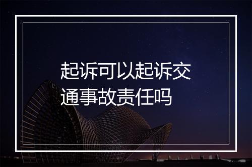 起诉可以起诉交通事故责任吗