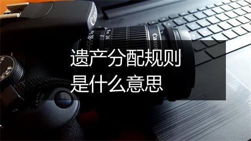 遗产分配规则是什么意思