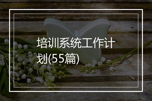 培训系统工作计划(55篇)