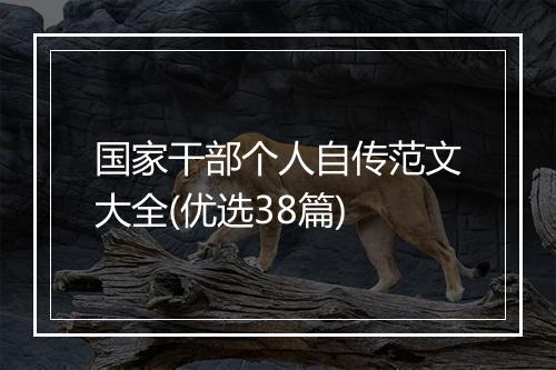 国家干部个人自传范文大全(优选38篇)