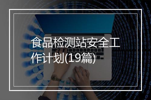 食品检测站安全工作计划(19篇)