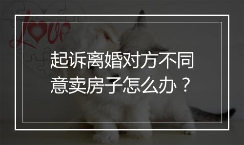 起诉离婚对方不同意卖房子怎么办？