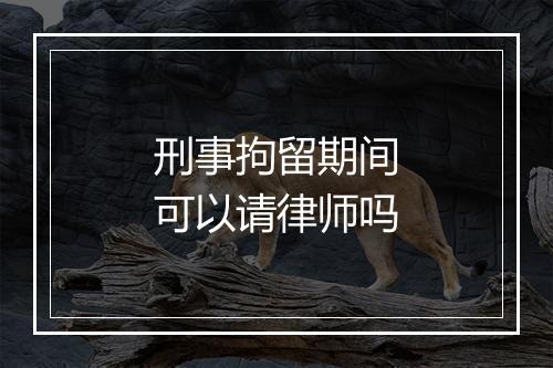 刑事拘留期间可以请律师吗