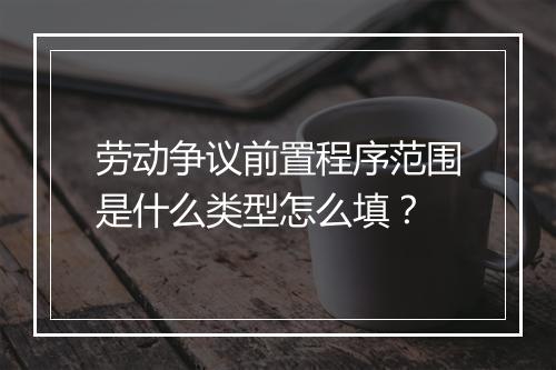 劳动争议前置程序范围是什么类型怎么填？