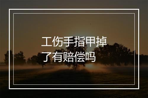 工伤手指甲掉了有赔偿吗