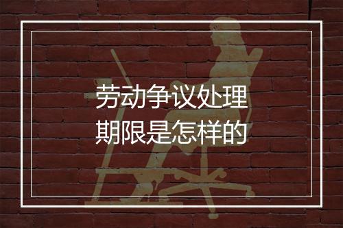 劳动争议处理期限是怎样的
